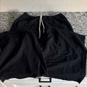 Black Wide Leg Lounge Pants by Aerie